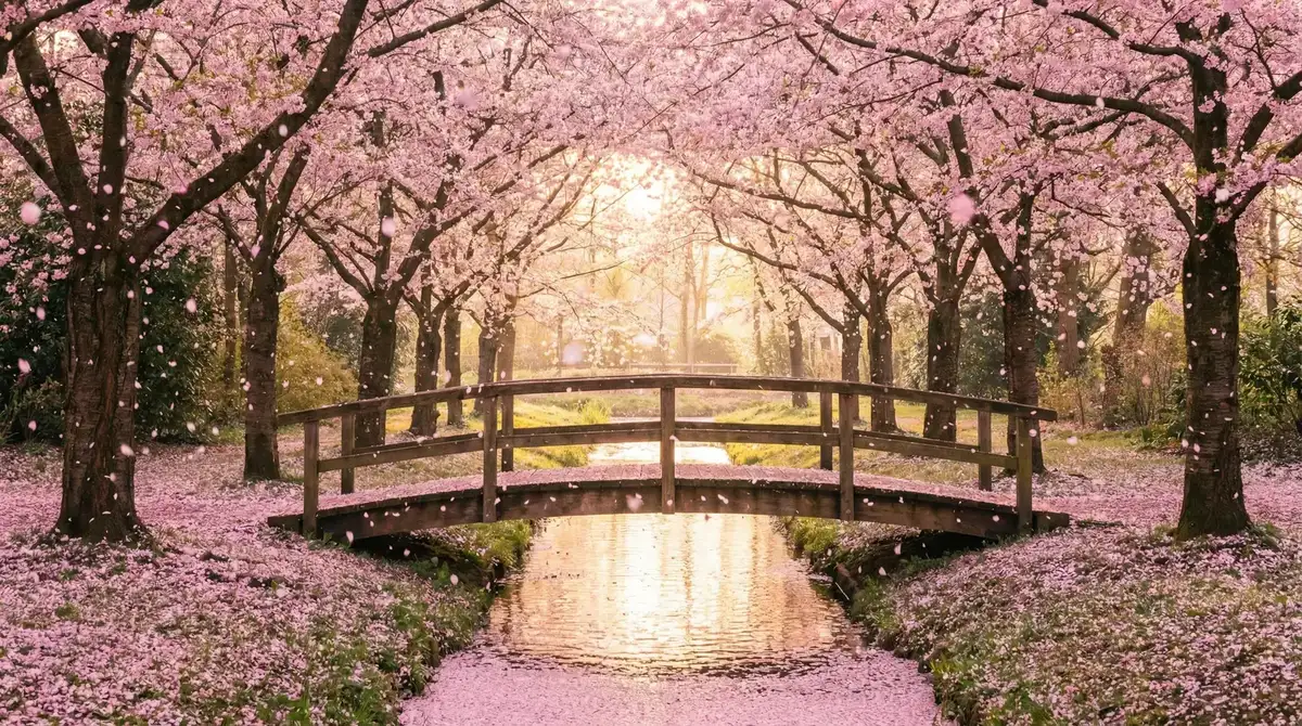樱花桥畔 - 黄瓜网址 唯美风景